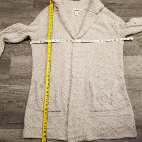Max Studio Luxury Yarns Alpaca blend Long Open front Cable Knit Cardigan 1X - Picture 5 of 5